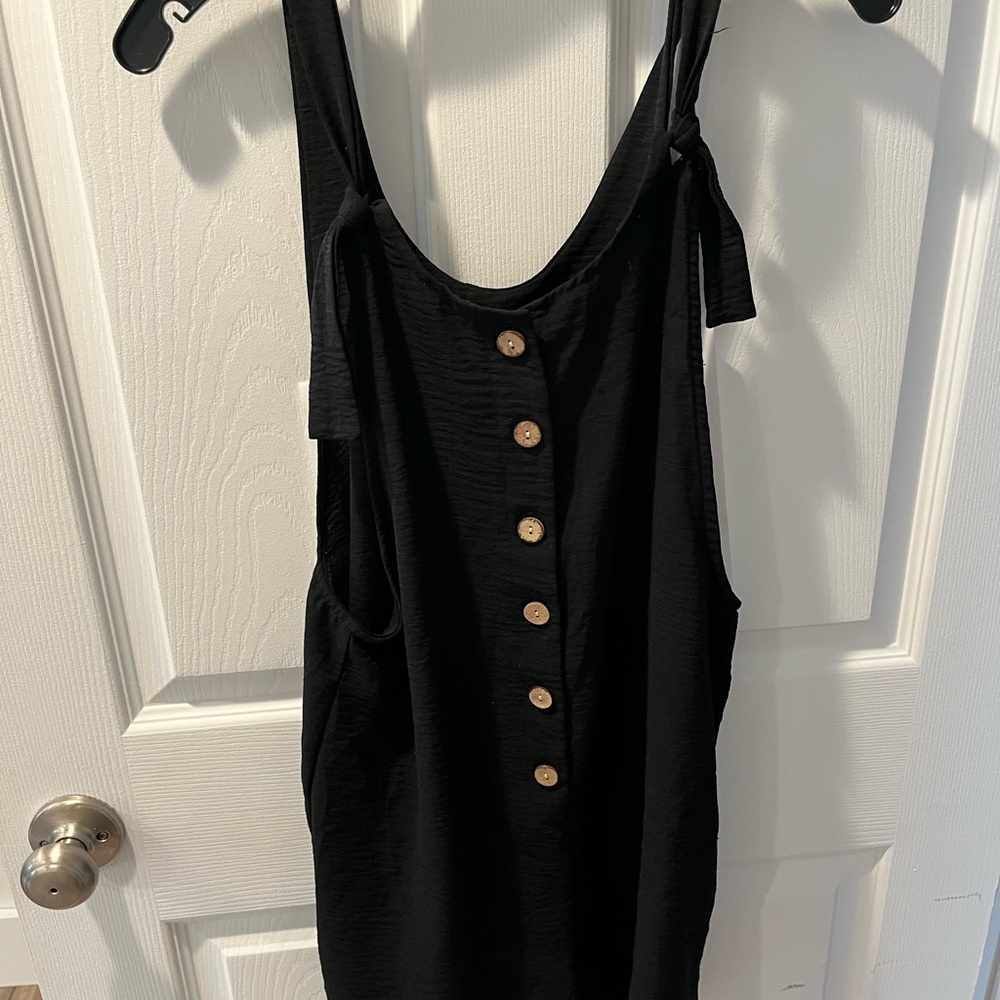 Black Button-Down Women's Top